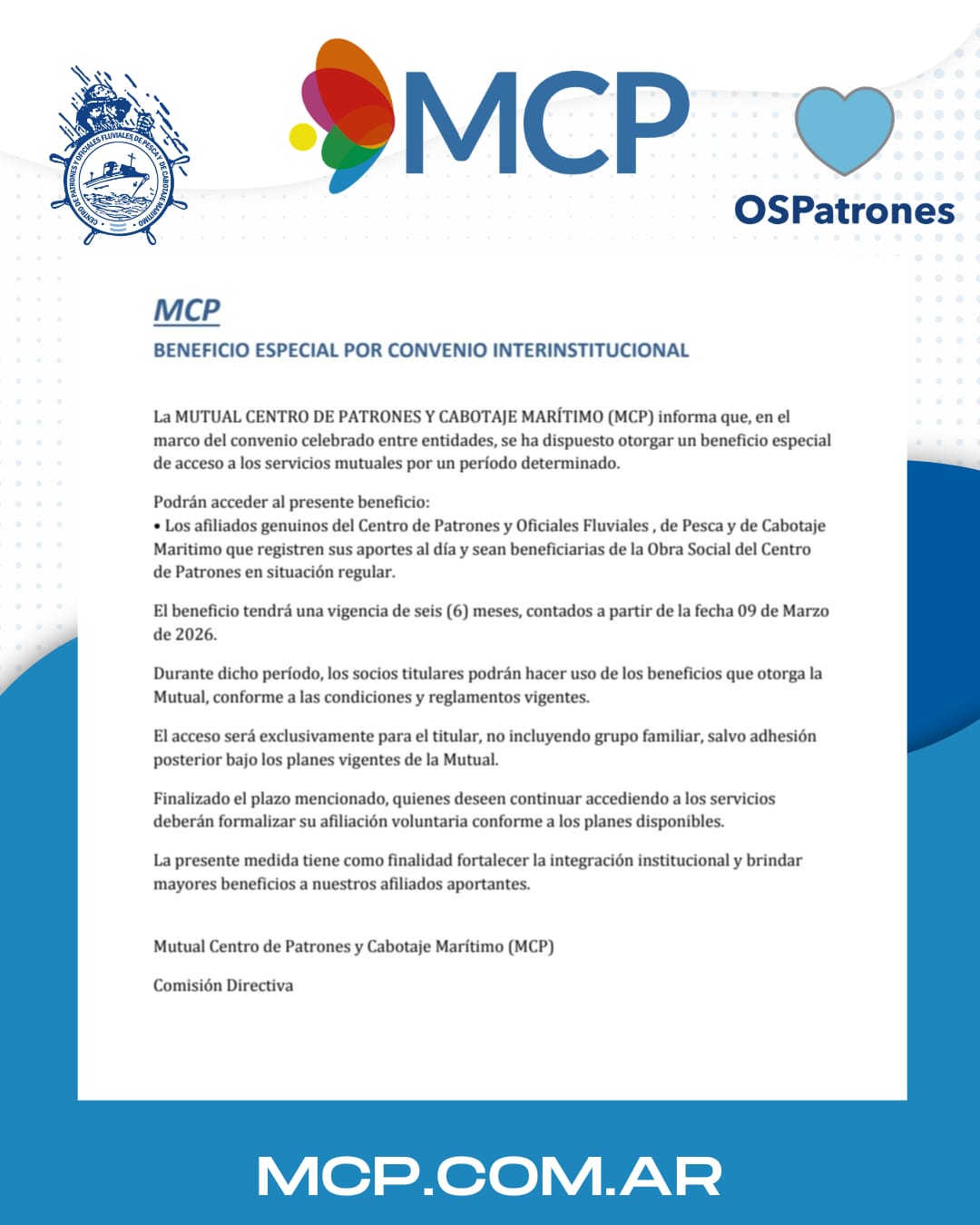 Nuevo Convenio Interinstitucional MCP-Centro de Patrones